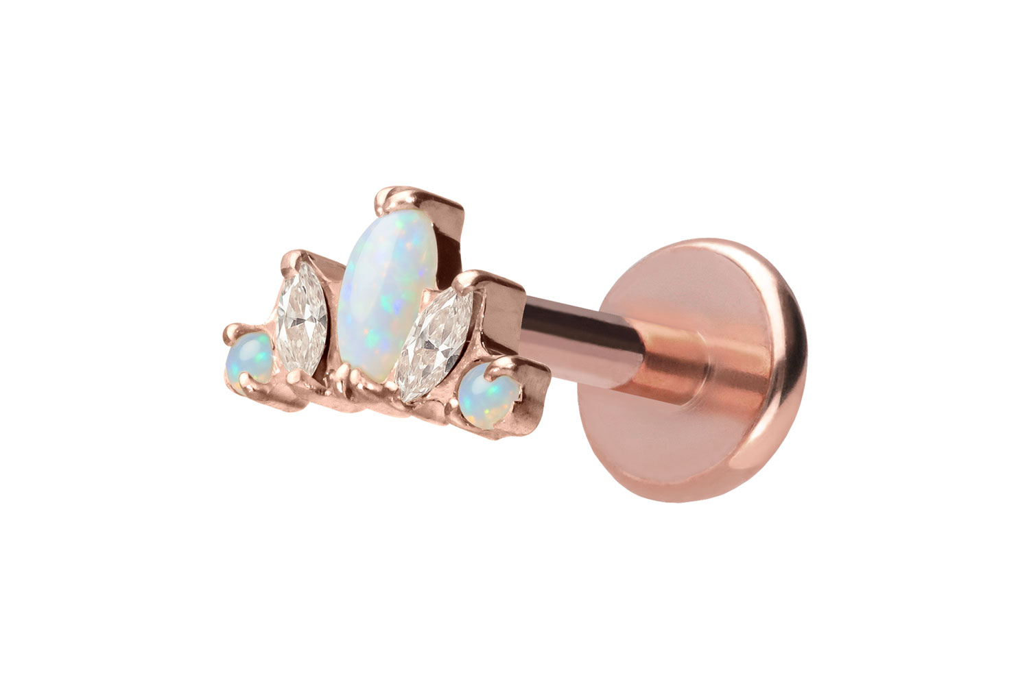 Titan Labret Piercing mit Push Fit LOTUSBLÜTE